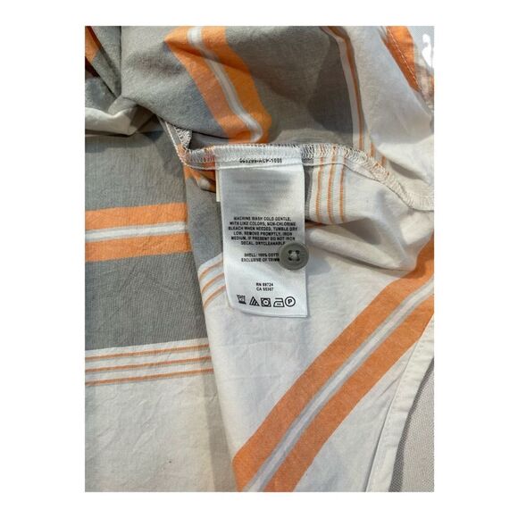 Columbia L Men’s Short Sleeve Button Up White Orange Grey Plaid Fishing Shirt - Picture 7 of 13